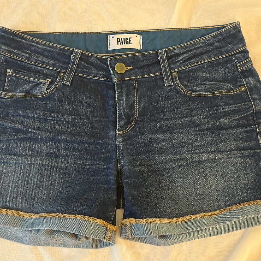 PAIGE Women's Jean Shorts - Dark Blue